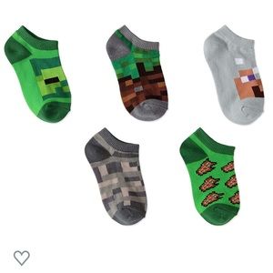 NWT❗️ Boys' Minecraft No Show Socks, 5 Pairs